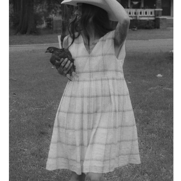 Darling Flight Dress White Plaid XS - Picture 2 of 9